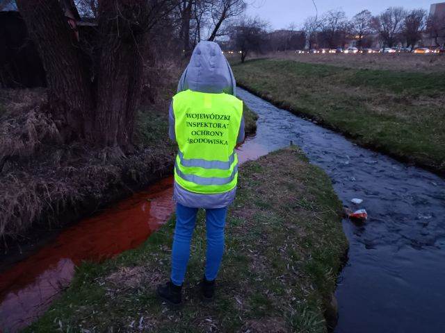 Zanieczyszczenie rzeki Dolistówka w Białymstoku substancją koloru rdzawego było powodem interwencji Inspektorów Wojewódzkiego Inspektoratu Ochrony Środowiska w Białymstoku.